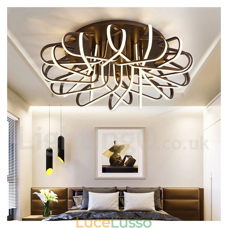 Lampada da soffitto moderna e contemporanea in alluminio dimmerabile Bird's Nest, da usare anche come applique