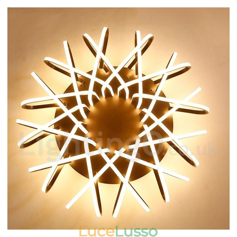 Lampada da soffitto moderna e contemporanea in alluminio dimmerabile Bird's Nest, da usare anche come applique