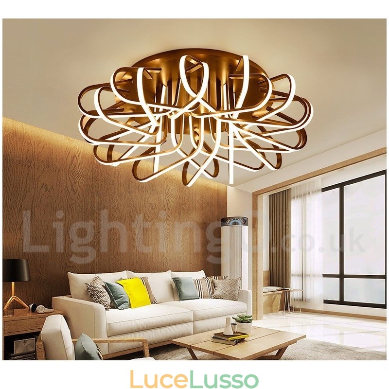 Lampada da soffitto moderna e contemporanea in alluminio dimmerabile Bird's Nest, da usare anche come applique