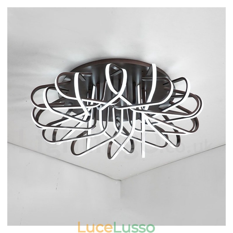 Lampada da soffitto moderna e contemporanea in alluminio dimmerabile Bird's Nest, da usare anche come applique