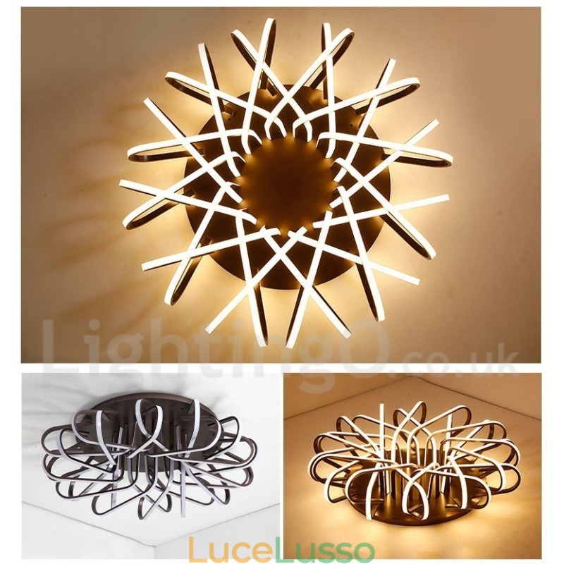 Lampada da soffitto moderna e contemporanea in alluminio dimmerabile Bird's Nest, da usare anche come applique
