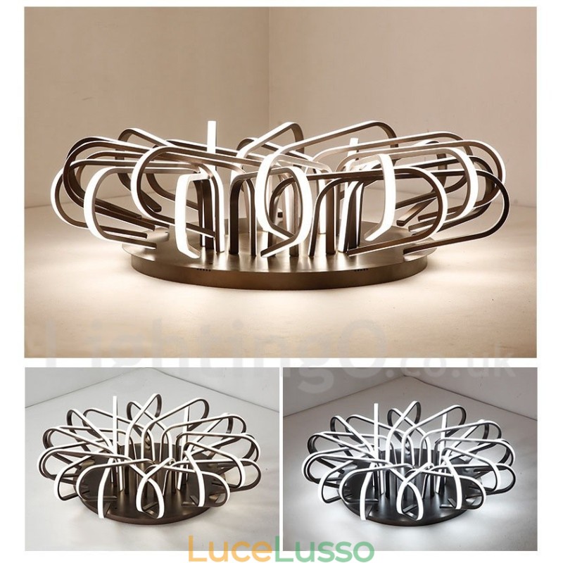 Lampada da soffitto moderna e contemporanea in alluminio dimmerabile Bird's Nest, da usare anche come applique