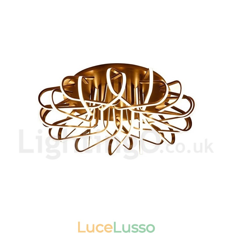 Lampada da soffitto moderna e contemporanea in alluminio dimmerabile Bird's Nest, da usare anche come applique
