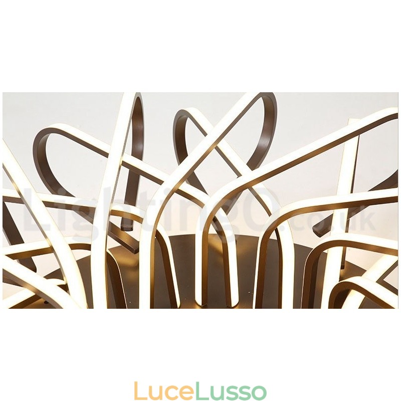 Lampada da soffitto moderna e contemporanea in alluminio dimmerabile Bird's Nest, da usare anche come applique