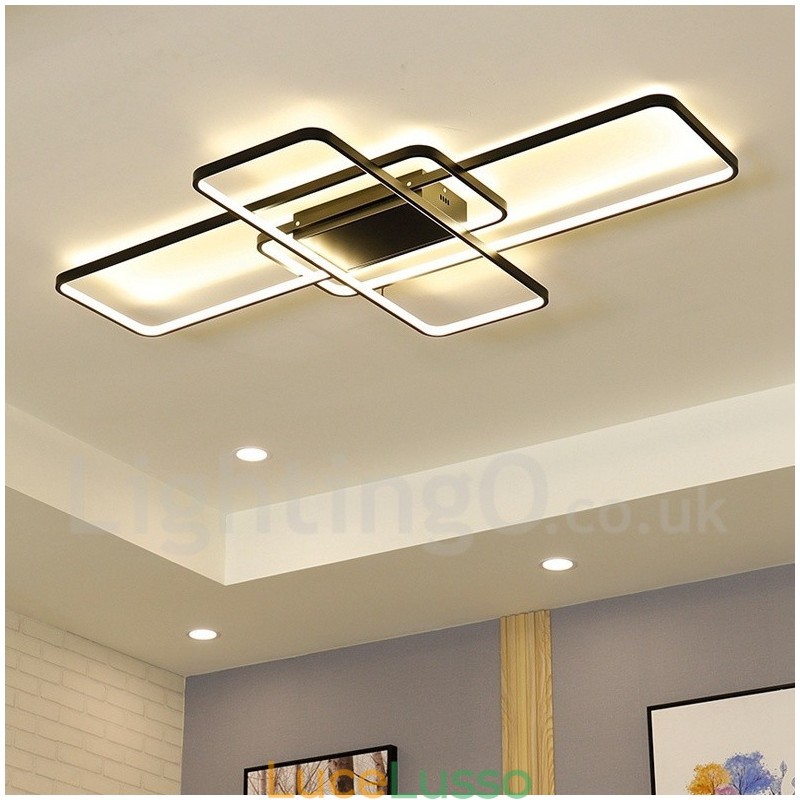 Moderna lampada da soffitto in alluminio con verniciatura contemporanea, lampada da parete a filo con dimmer remoto per soggiorno, camera da letto, può essere utilizzata anche come lampada da parete