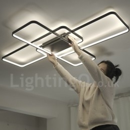 Moderna lampada da soffitto in alluminio con verniciatura contemporanea, lampada da parete a filo con dimmer remoto per soggiorno, camera da letto, può essere utilizzata anche come lampada da parete