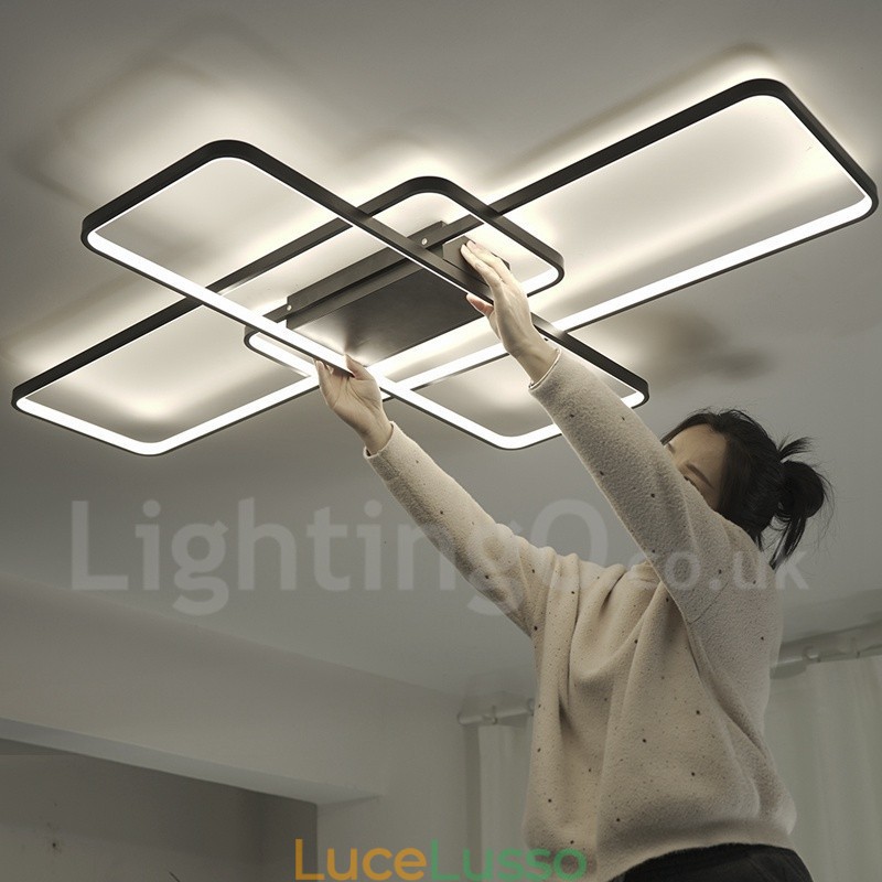 Moderna lampada da soffitto in alluminio con verniciatura contemporanea, lampada da parete a filo con dimmer remoto per soggiorno, camera da letto, può essere utilizzata anche come lampada da parete
