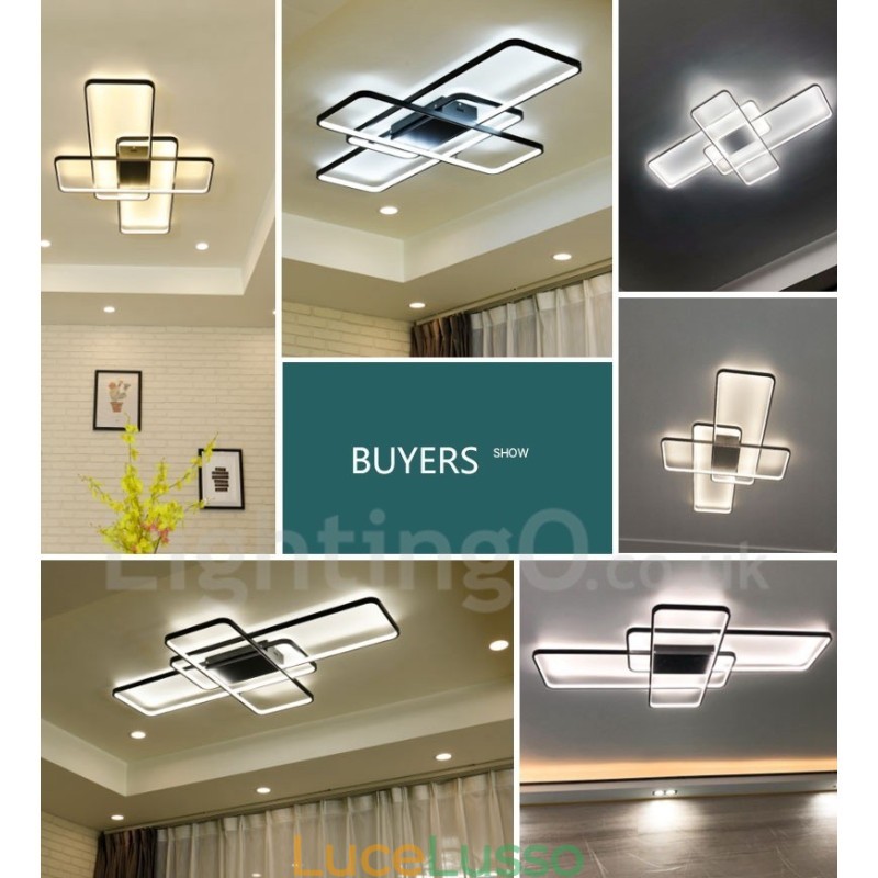 Moderna lampada da soffitto in alluminio con verniciatura contemporanea, lampada da parete a filo con dimmer remoto per soggiorno, camera da letto, può essere utilizzata anche come lampada da parete