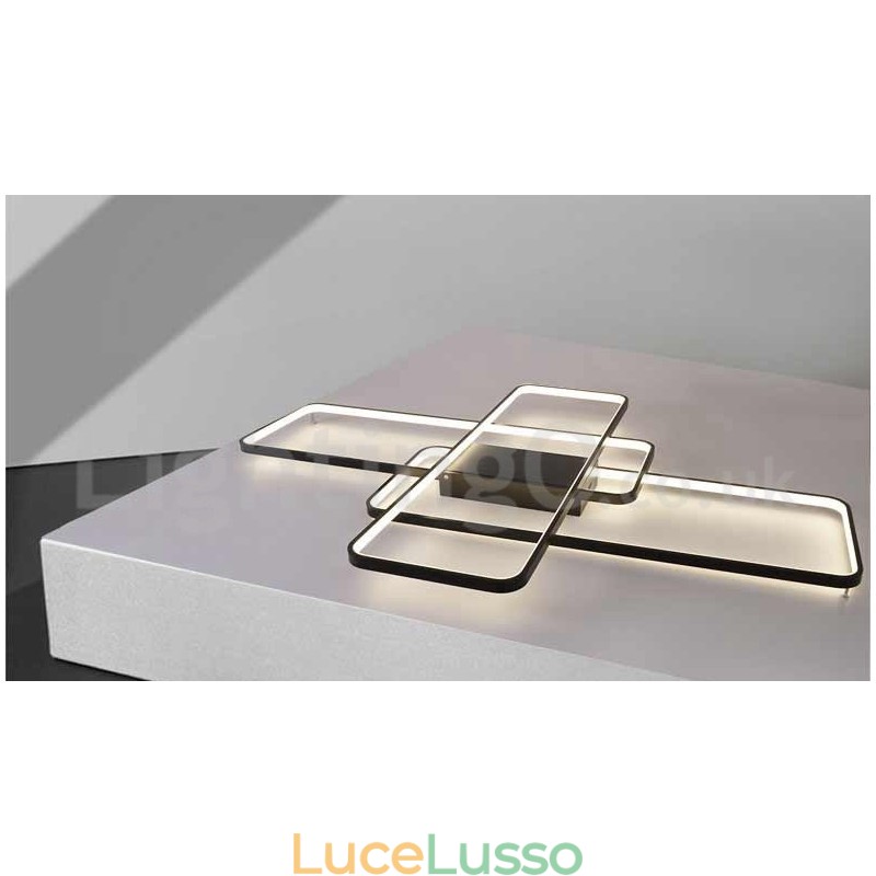 Moderna lampada da soffitto in alluminio con verniciatura contemporanea, lampada da parete a filo con dimmer remoto per soggiorno, camera da letto, può essere utilizzata anche come lampada da parete