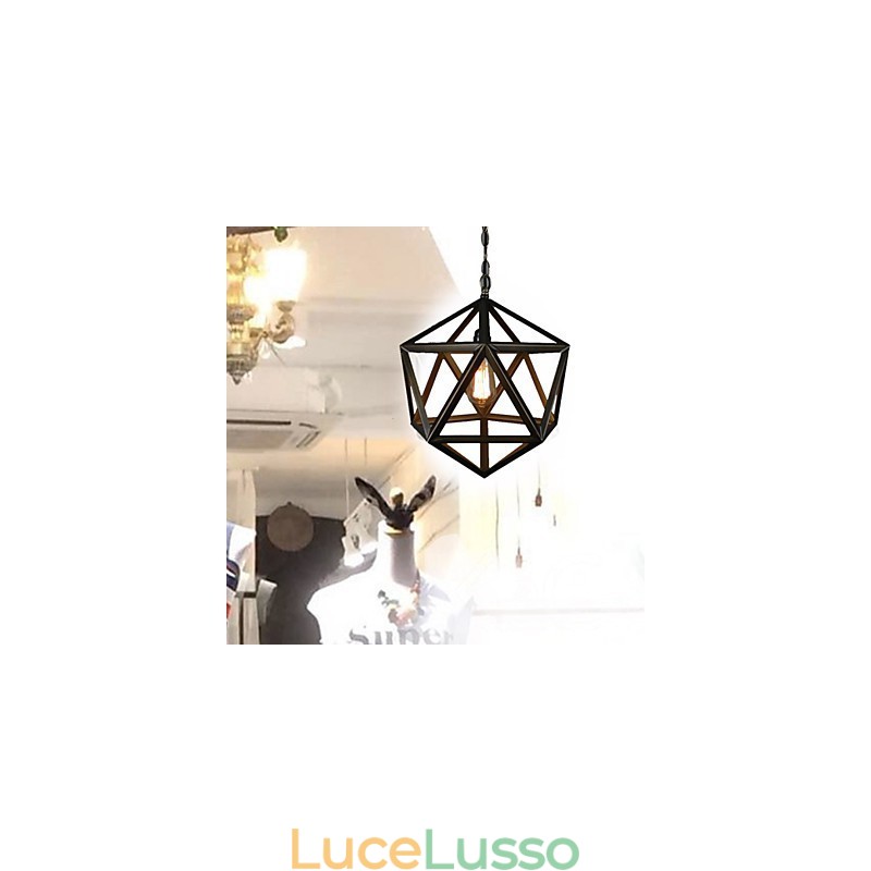 Lampadario in metallo rustico vintage Lodge