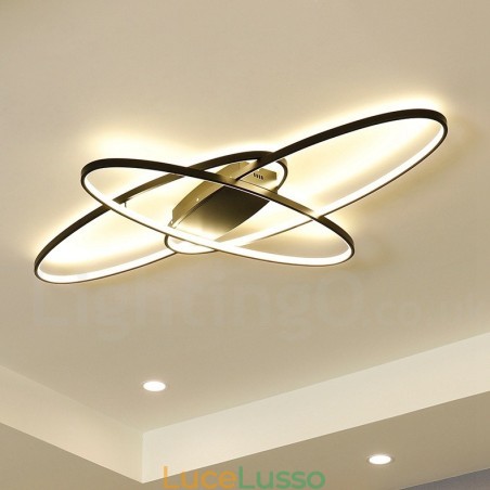 Lampada da soffitto ovale moderna contemporanea in alluminio dimmerabile, lampada da soffitto a filo per soggiorno, camera da letto, può essere utilizzata anche come applique Lampada da soffitto ovale moderna contemporanea in alluminio dimmerabile, lampada da soffitto a filo per soggiorno, camera da letto, può essere utilizzata anche come applique
