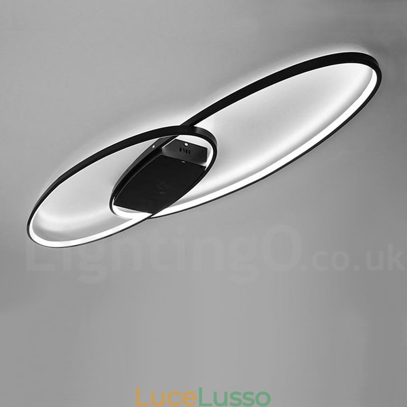 Lampada da soffitto ovale moderna contemporanea in alluminio dimmerabile, lampada da soffitto a filo per soggiorno, camera da letto, può essere utilizzata anche come applique