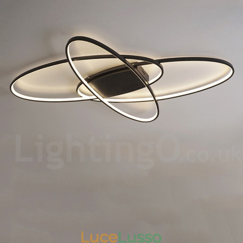 Lampada da soffitto ovale moderna contemporanea in alluminio dimmerabile, lampada da soffitto a filo per soggiorno, camera da letto, può essere utilizzata anche come applique