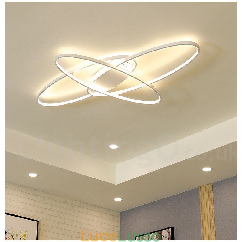 Lampada da soffitto ovale moderna contemporanea in alluminio dimmerabile, lampada da soffitto a filo per soggiorno, camera da letto, può essere utilizzata anche come applique