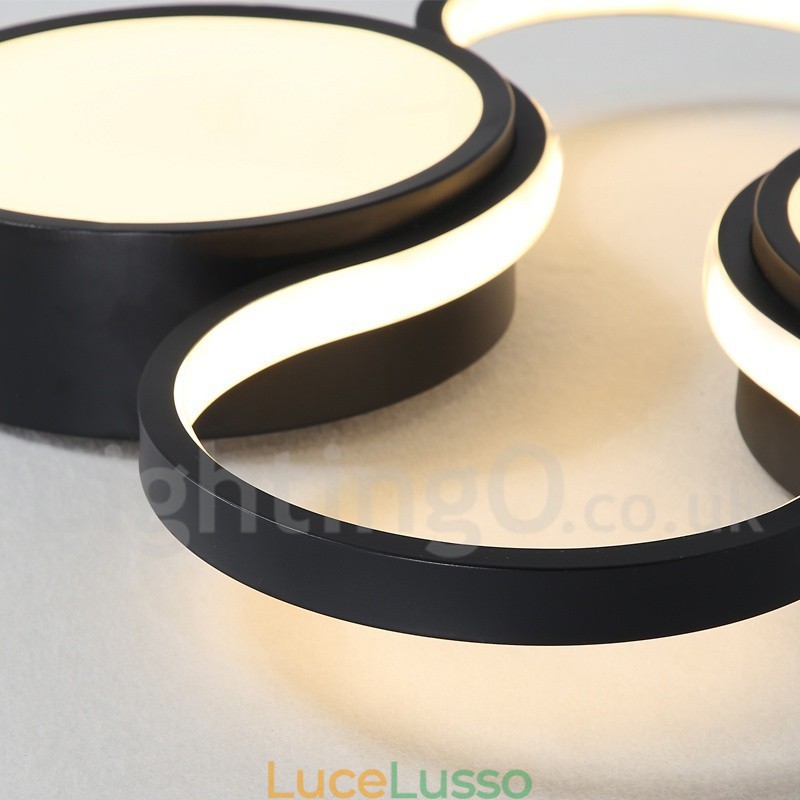 Lampada da soffitto moderna e contemporanea in alluminio dimmerabile, da montare a filo, per soggiorno, camera da letto, può essere utilizzata anche come applique.
