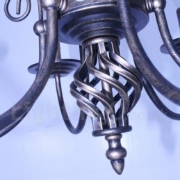 Lampadario a candela pendente rustico retrò vintage nero bianco a 6 luci