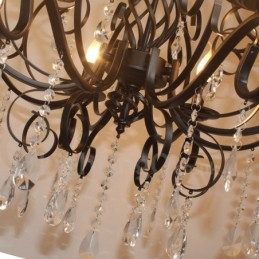 Lampadario a candela pendente vintage retrò rustico in cristallo a 8 luci