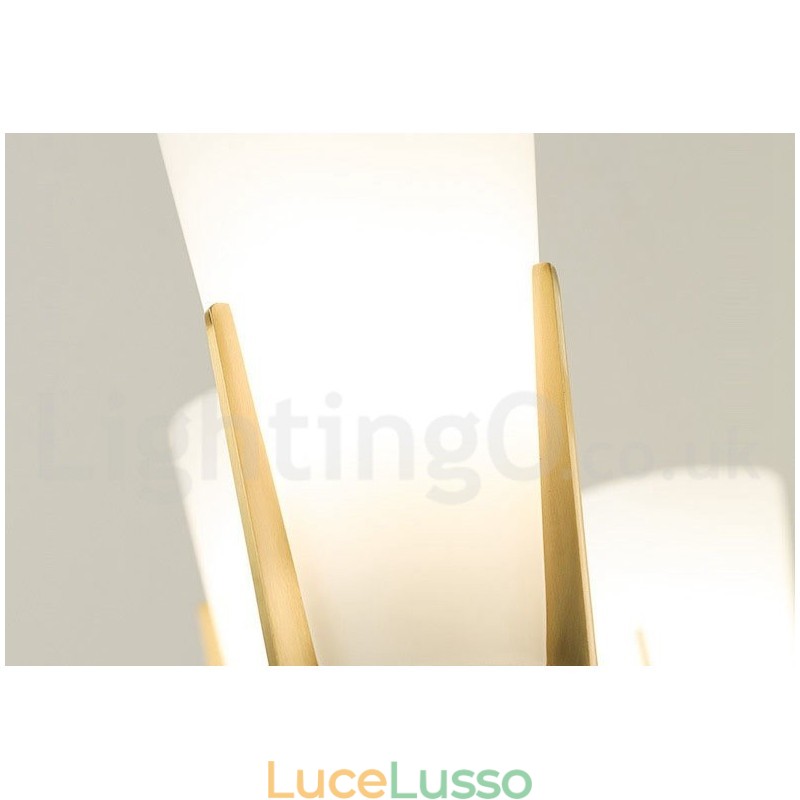 Lampadario a sospensione in cristallo di ottone retrò vintage con paralumi in vetro
