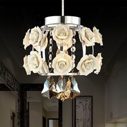 Lampadario Cristallo Moderno Contemporaneo Lanterna Metallo 1 Luce