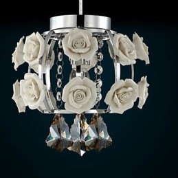 Lampadario Cristallo Moderno Contemporaneo Lanterna Metallo 1 Luce
