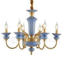 Lampadario a sospensione in ceramica in ottone vintage retrò
