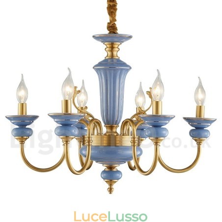 Lampadario a sospensione in ceramica in ottone vintage retrò Lampadario a sospensione in ceramica in ottone vintage retrò