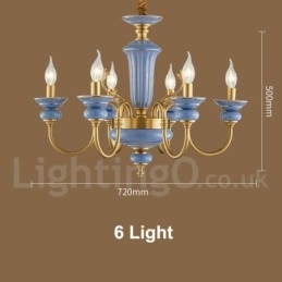 Lampadario a sospensione in ceramica in ottone vintage retrò