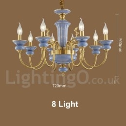 Lampadario a sospensione in ceramica in ottone vintage retrò
