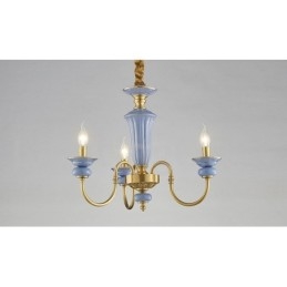 Lampadario a sospensione in ceramica in ottone vintage retrò