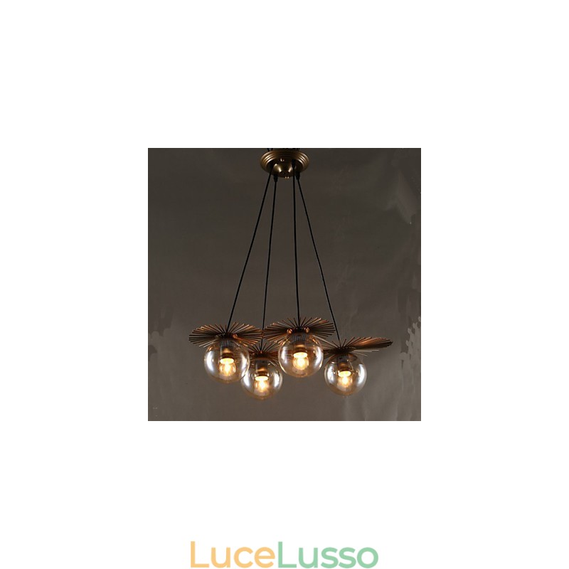 Lampadario in vetro artistico a forma di fagiolo rotondo