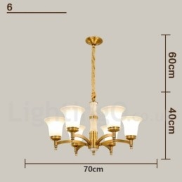 Lampadario a sospensione in ottone puro, rustico, retrò, vintage, con paralumi in vetro e pietra
