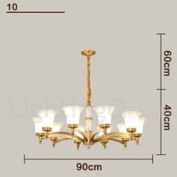 Lampadario a sospensione in ottone puro, rustico, retrò, vintage, con paralumi in vetro e pietra