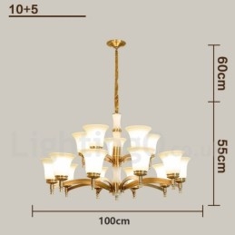 Lampadario a sospensione in ottone puro, rustico, retrò, vintage, con paralumi in vetro e pietra