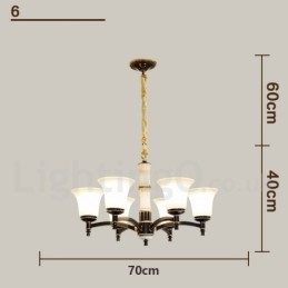 Lampadario a sospensione in ottone puro, rustico, retrò, vintage, con paralumi in vetro e pietra