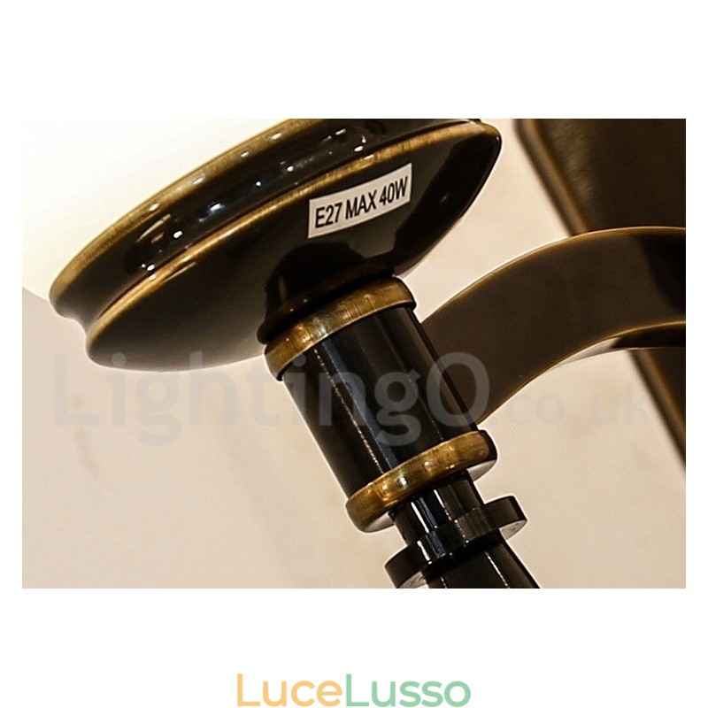 Lampadario a sospensione in ottone puro, rustico, retrò, vintage, con paralumi in vetro e pietra