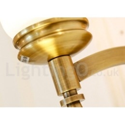 Lampadario a sospensione in ottone puro, rustico, retrò, vintage, con paralumi in vetro e pietra