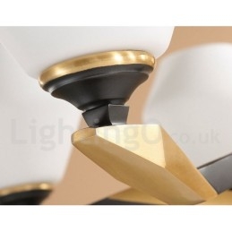 Lampadario a candela in ottone puro, rustico, retrò, vintage, con paralumi in vetro