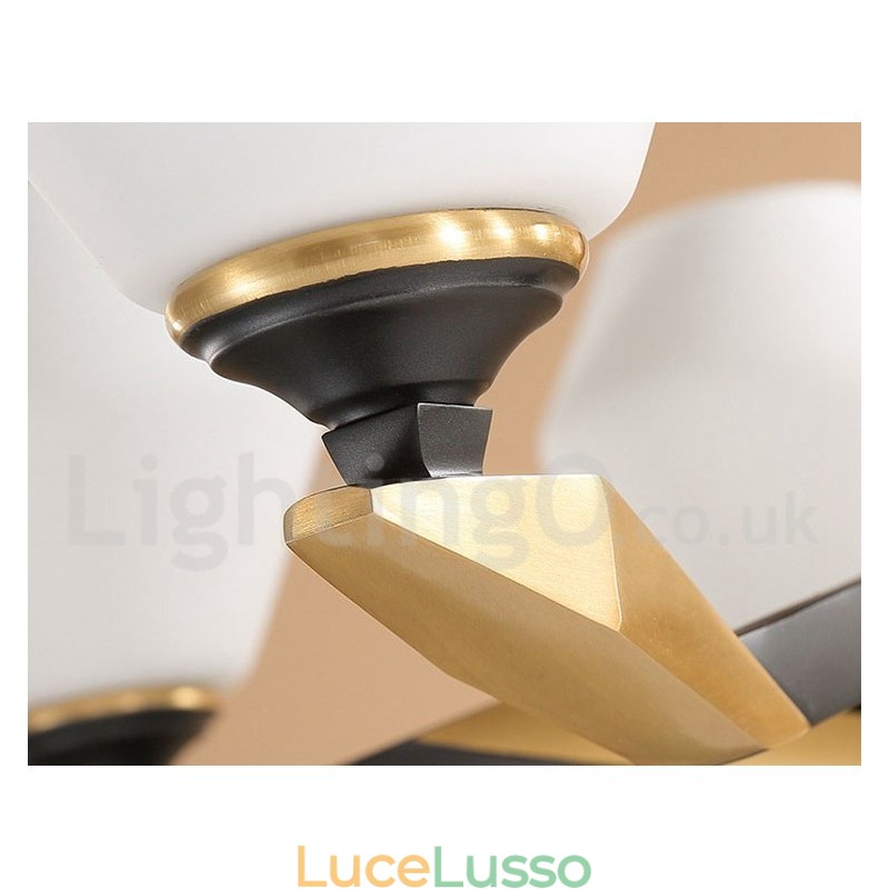 Lampadario a candela in ottone puro, rustico, retrò, vintage, con paralumi in vetro