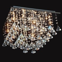 Lampadario tradizionale classico in metallo cromato di cristallo