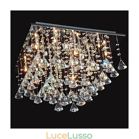 Lampadario tradizionale classico in metallo cromato di cristallo Lampadario tradizionale classico in metallo cromato di cristallo
