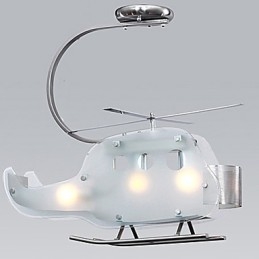 Lampada per bambini semplice Lampada per elicottero in vetro con cartoni animati