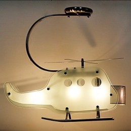 Lampada per bambini semplice Lampada per elicottero in vetro con cartoni animati