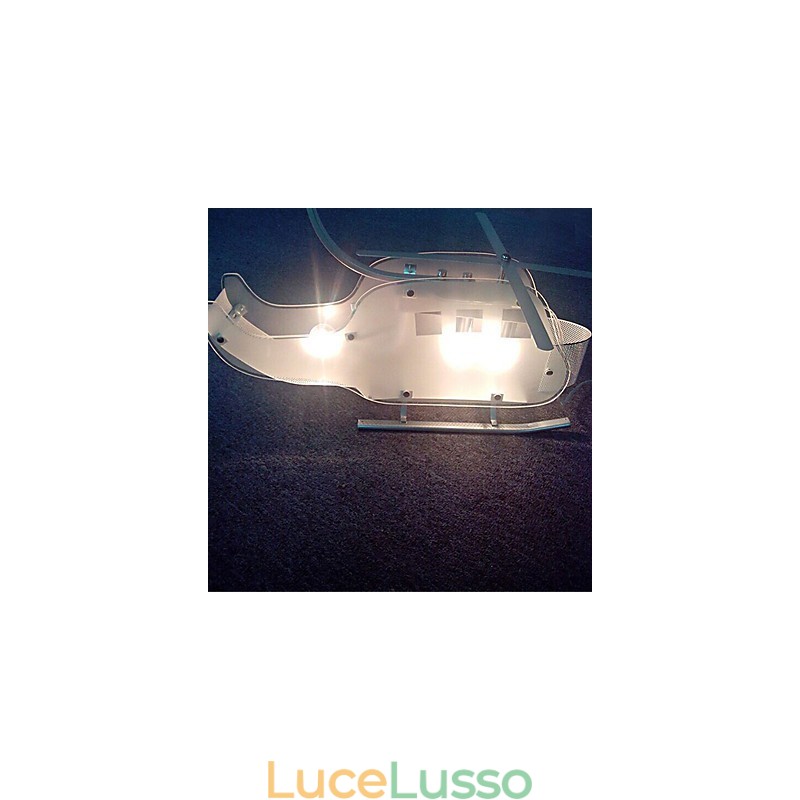 Lampada per bambini semplice Lampada per elicottero in vetro con cartoni animati