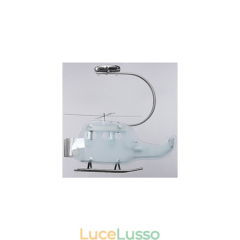 Lampada per bambini semplice Lampada per elicottero in vetro con cartoni animati