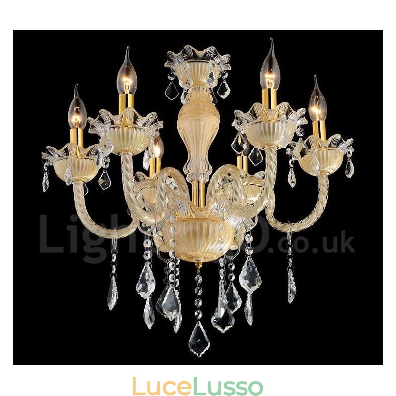 Lampadario a candela moderno e contemporaneo di lusso in cristallo
