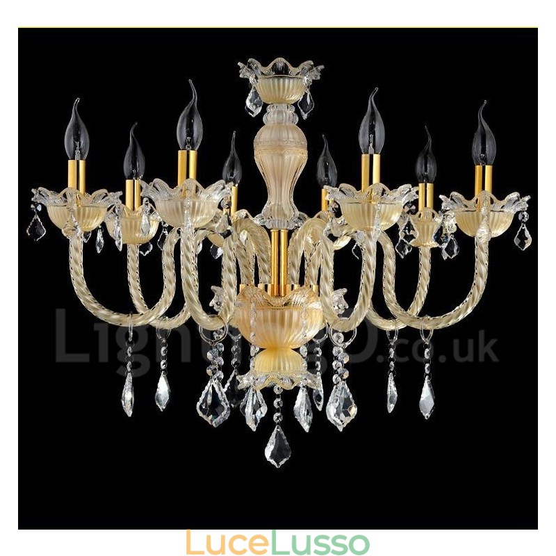Lampadario a candela moderno e contemporaneo di lusso in cristallo