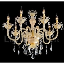 Lampadario a candela moderno e contemporaneo di lusso in cristallo