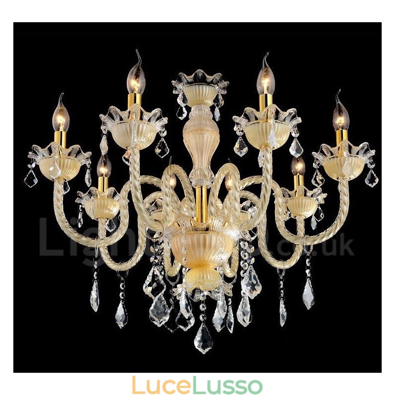 Lampadario a candela moderno e contemporaneo di lusso in cristallo