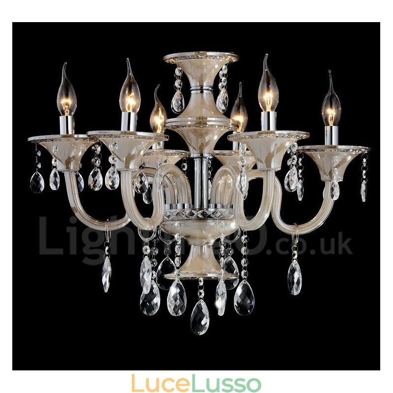 Lampadario a candela moderno e contemporaneo di lusso in cristallo