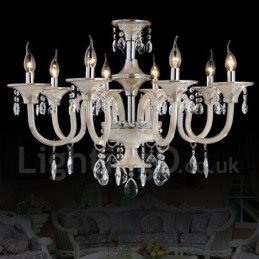 Lampadario a candela moderno e contemporaneo di lusso in cristallo
